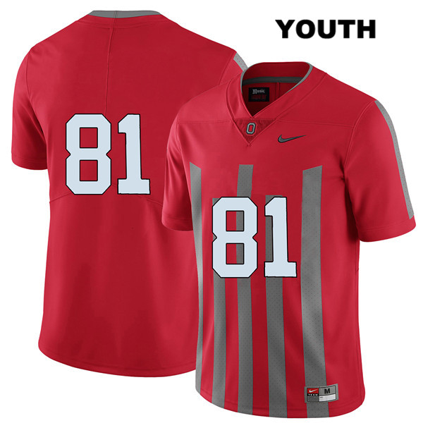 Ohio State Buckeyes Youth Jake Hausmann #81 Red Authentic Nike Elite No Name College NCAA Stitched Football Jersey XN19U53WB